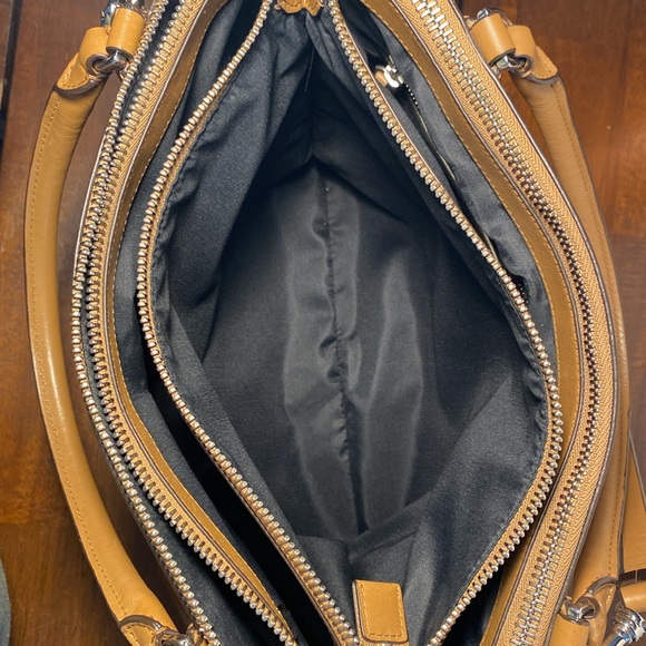 Coach Borough 30348 Tan Camel Leather Satchel Shoulder Bag - Picture 8 of 16